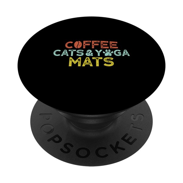 Coffee Cats and Yoga Mats PopSockets Klebender PopGrip