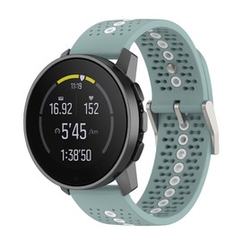 GIOPUEY Strap Compatible with Suunto Race/Race S, Soft TPU Strap [Colour Design Splicing] Replacement Strap - Green/White