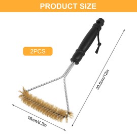 Pack of 2 Grill Brush, Grill Brush, Brass Cooking Grate, Cleaning Brush, Heat Insulation Wire Brush, Triangular, Grill Brush, Stainless Steel for Grill Grate, Gas Grill, Charcoal Grill Accessories