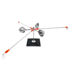 Bird Reflective Spinning Deterrent Devices for Outside Keep Birds Away Pigeon Woodpeckers Deterrent for Garden Roofs(Silver, with Base and Pole)