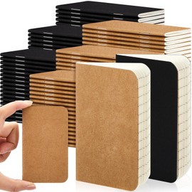 Outus 90 Pcs Small Notebooks Bulk 4 x 2.5 Inch Mini Pocket Notebook Lined Wallet Notepads Mini Journal Memo for Kids Students Teachers Traveler School Supplies, 30 Sheets 60 Pages(Brown, Black)