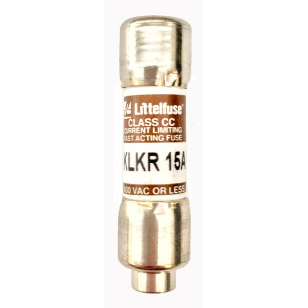 Littelfuse KLKR015.T Class CC Fuse, Fast Acting, 600V, 15 Amp (Pack of 10)