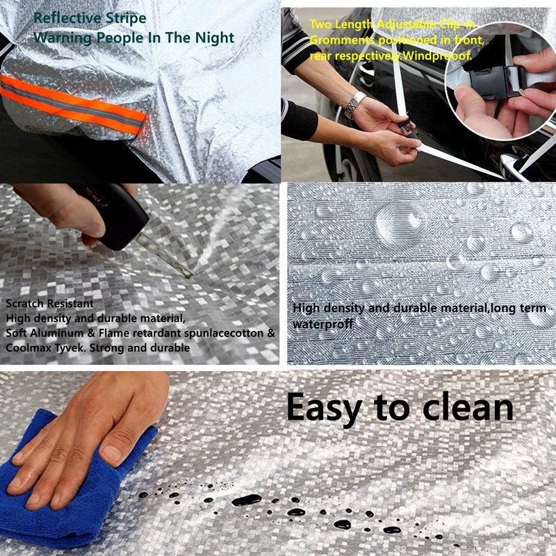 Kadooria Safe View Half Car Cover Top Waterproof/Windproof/Dustproof/Windshield Cover Snow