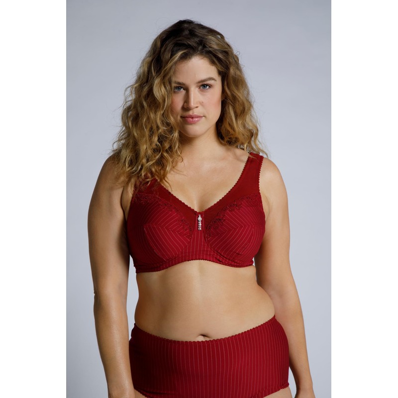 Ulla Popken Ladies’ Relief Bra, Non-Wired, Rhinestone Pendant, C–G Cup