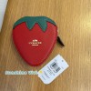 Coach NWT Coach Outlet Strawberry Coin Purse CAN28 Gold/Bold Red