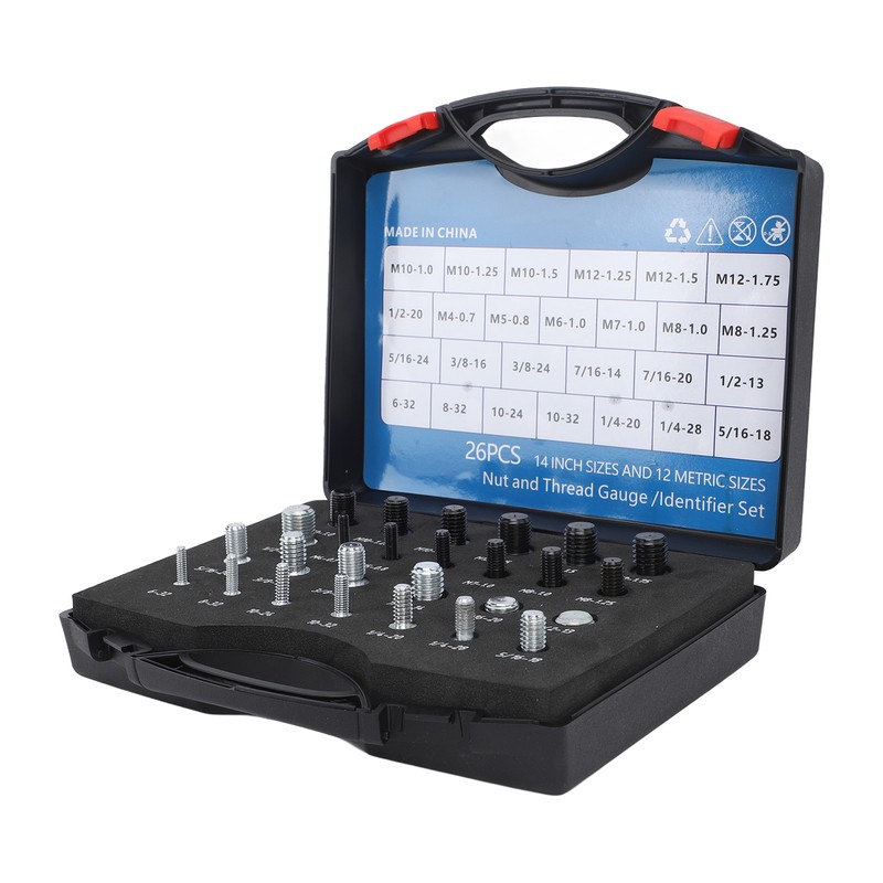 26 PCS Nut Bolt Thread Checker High Accuracy Carbon Steel