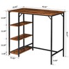 IBUYKE 40”H Bar Table with 3 Storage Shelves, High Dining