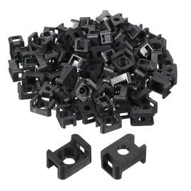 MECCANIXITY 500pcs Cable Tie Base Saddle Type Mount Wire Holder, 0.6"x0.4"x0.27" Wire Clips Organizer Holders Clamps for Electronic Wires, Black 0.17" Dia