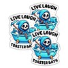 314PI Live Laugh Toaster Bath Sticker, Snarky Skeleton Stickers, Water