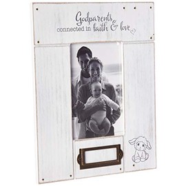 Precious Moments 193402 Godparents Connected in Faith and Love Photo Frame, One Size, Multicolor
