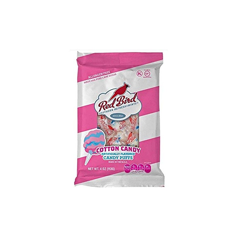 Red Bird Cotton Candy Flavored Candy, Mints Individually Wrapped, Unique