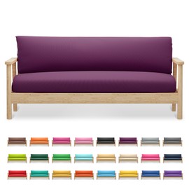 MoNiBloom Full Size Futon Cover, Armless Stretch Futon Slipcover Armless Sofa Cover Furniture Protector, Washable Zippered Rv Cushion Covers Futon Couch Cover for Adults Kids and Pets, Burgundy