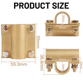 LALAGO Diameter 17.2 mm Brass Cross Connector Suitable 95 mm², Deep Ground Ground Clamp, Earth Band Clamp, Rod Earth Holder Lightning Rod Material, Connection Clamp Tape Iron for Round Conductor