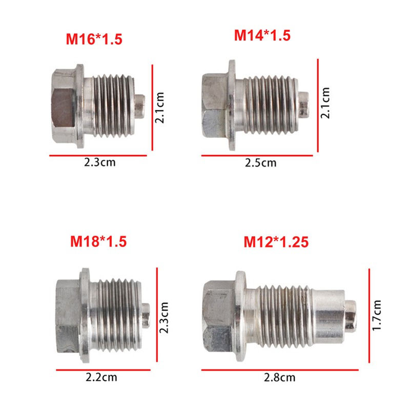 M12*1.25 Magnetic Oil Drain Plug, Stainless Steel Drain Plug with