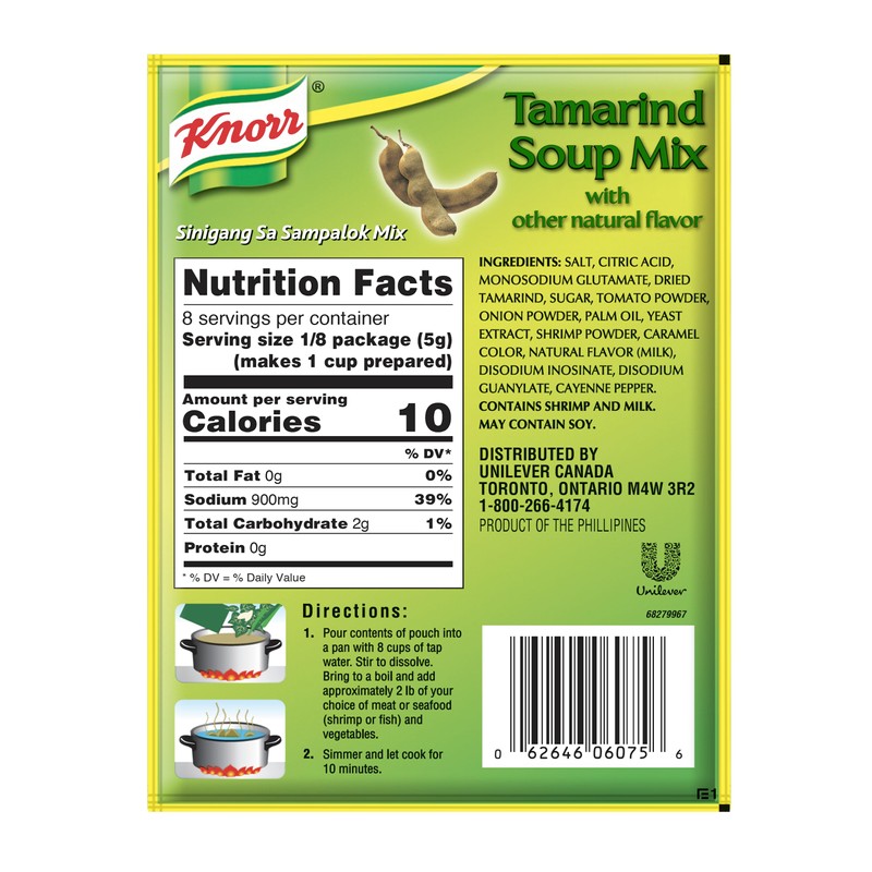 Knorr Tamarind Soup Mix (Sinigang sa Sampalok Mix), 1.41oz (40g),