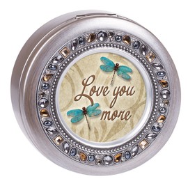 Cottage Garden Love You More Dragonfly Jeweled Pewter Colored Round Music Box Plays What a Wonderful World