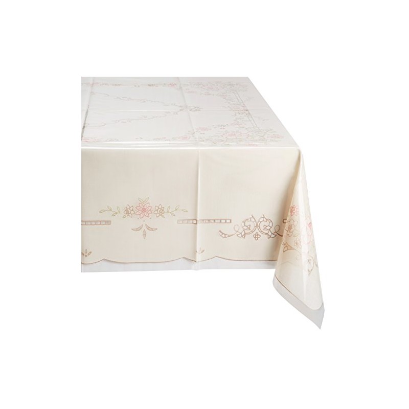 ローレライ テーブルクロス MGプリントレースシリーズ 120cm×150cm ピンク
