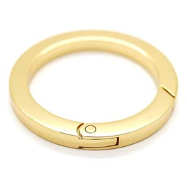 Round Carabiner Keychain Key Ring, Set of 4, Lightweight, Storage, Easy to Fix, Easy to Remove, One-touch, Stylish (Inner Diameter 1.0 inches (25 mm), Gold)