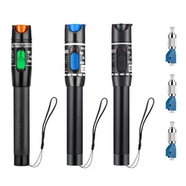 Moocci 3 Pcs Visual Fault Locator Fiber Optic Tester - Fiber Optic Cable Tester Meter with FC to LC Adapter - Tools Kit for FC/SC/ST/LC Connector,Network Cable Test - Green Blue Black