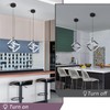Vloitgol Black Led Pendant Light Fixtures,6000K Cool White Modern Pendant
