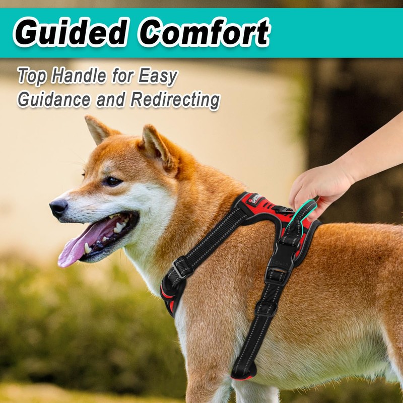 BARKBAY Dog Harness No Pull for Medium Dogs - Adjustable,