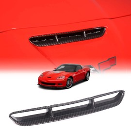 Car Hood Vents Compatible with Chevy Corvette C6 2005-2013, Hood Scoop Body Kit, Engine Hood Air Outlet Vent Moulding Cover Trim Accessories (carbon fiber pattern)