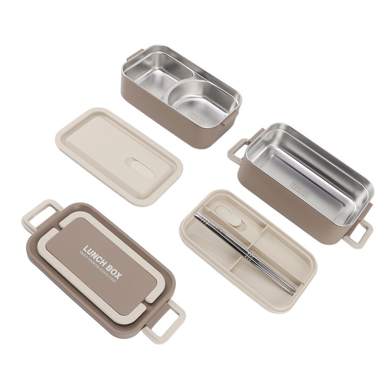 2 Tier Stackable Bento Box 304 Stainless Steel Insulated Lunch