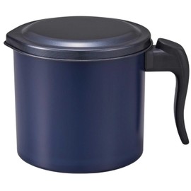 Takehara Can Oil Strainer, Rigante Oil Pot, Navy, 3.3 gal (1.0 L), Made in Japan, Fluorine Processed, Heat Resistant, Small, Small, Stainless Steel, Mini, Slim, Stylish, Filtering, Deep Frying,