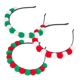 Healvian 3pcs Christmas Headbands for Women Fuzzy Hair Hoops Red Xmas Hair Accessories for Parties Cosplay and Holiday Celebrations