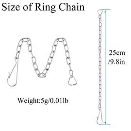Pack of 2 Stainless Steel Toilet Handle Chain, Universal Toilet Flap Lifting Chain, Water Stop Plug Accessories for Home, Office, Hotel (Ring Chain + Ball Chain)