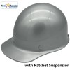 MSA Skullgard Cap Style with Ratchet Suspension - Custom Silver