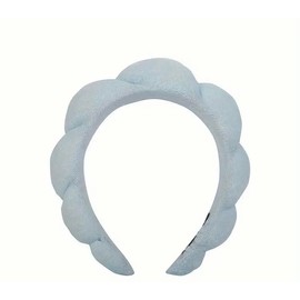Aretro Cloud Shaped Soft Padded Non Slip Head Band Plush Wide Brimmed Makeup Band terry Cloth Soft (Baby Blue)