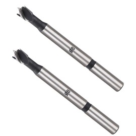 GUOYOU 2 Pcs Forstner Drill Bit for Woodworking, 5/16"(8mm) Tungsten Carbide Wood Hole Saw Auger Opener, for Hard Wood, Plastic, Plywood Drilling Boring（Ø8mm, Length 95mm, Round Shank）