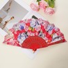 Handheld Floral Folding Fans (1, Red)