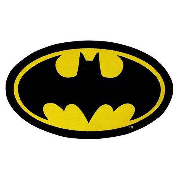 Childrens/Kids Batman Logo Bedroom Floor Rug/Mat (98cm x 57cm) (Black/Yellow)
