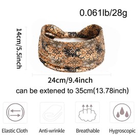 Headbands for Women's Hair UK Head Scarfs Wide Soft Ladies Headband Boho Fashion Bandanas Knot Adult Hairbands Elastic Sport Running Yoga Head Wraps (GREAT)