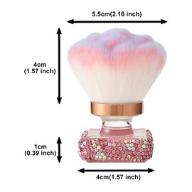 JSCARLIFE Makeup Powder Brush, Large Powder Brush for Loose or Pressed Setting Powder,Synthetic Haired Brush Plush Highlighter and Soft Make up Brush for Makeup Legs Arms Face Body (Pink)