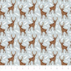Camelot Fabrics Winter Woods Oh Deer Mint Green 100% Cotton Fabric by The Yard