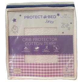 Protect-A-Bed, Junior Cotton Terry Crib Mattress Protector, Waterproof, 5-Sided, Crib Size - 28” x 52” x 6”