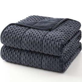 Topcee Weighted Blanket King Size (20lbs 80"x87"), Minky Dots Heavy Blanket for Woman, Man Sleeping, Soft, Cozy and Cooling Weighted Throw Blankets, Machine Washable, Grey