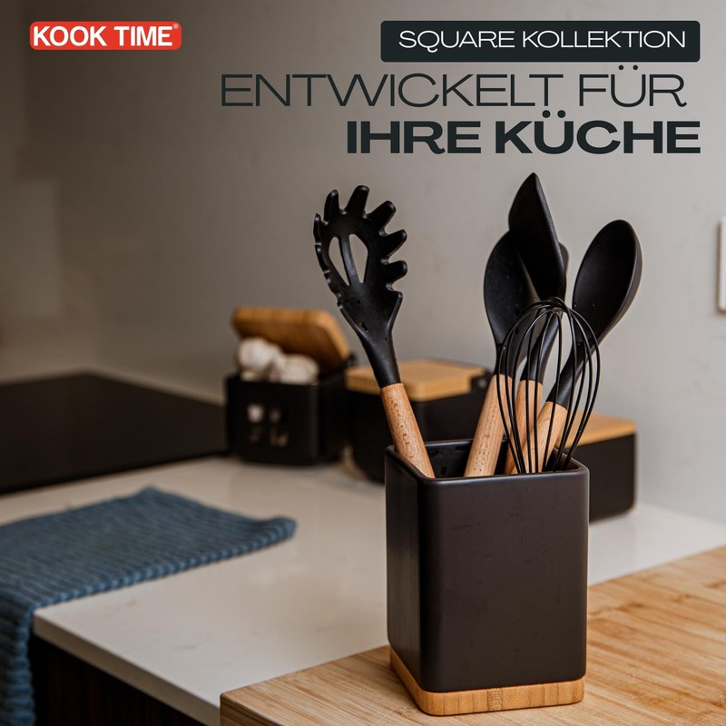 KOOK TIME Kitchen Utensil Holder - Utensil Holder Kitchen Made