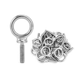 QWORK Eye Bolt, 50 Pack 1/4"-20 x 1" Marine Grade Stainless Steel Lifting Ring Threaded Eyebolt Machinery Shoulder Eyebolts
