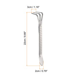 PATIKIL Root Rake, Stainless Steel 3 Prong Thickened Non-Slip Handle Loosening Soil Cultivator with Spatula for Backyard Bonsai Pot Planting, Silver