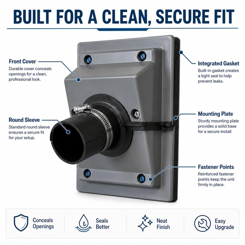 HVAC Wall Penetration Cover Kit, AC Line Set Wall Sleeve