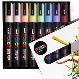 POSCA Colouring - PC-5M Pastel Coloured Set of 8 - in Gift Box