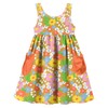 Toddler Girls Sundress Cute Orange Flower Print Groovy Birthday Dress