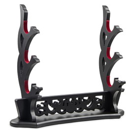 Ekkhysis 3-Tier Padded Hook Katana Stand Holder Display Hanger for Tanto Rapier Samurai Cosplay Blade Tanjirou Demon Slayer Weapon Display Stand