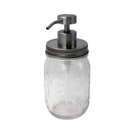 Mason Jar Lifestyle Satin/Brushed #2 Rust Proof Soap Pump Dispenser (Regular Mouth Lid Kit)