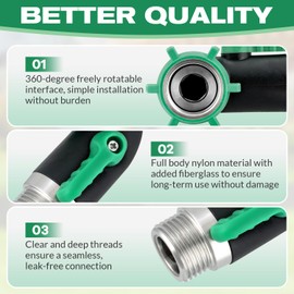 304 Stainless Steel Garden Hose Elbow Adapter, 90 Degree Hose Elbow Angle Connector with Shut Off Valve, 3/4" Heavy Duty Hose Adapter, Water Hose Fittings Compatible with Garden Hose and Spigot