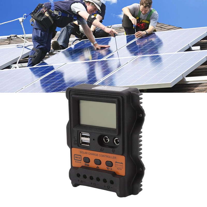 12V 24V Dual USB Solar Charge Controller PWM Photovoltaic Solar